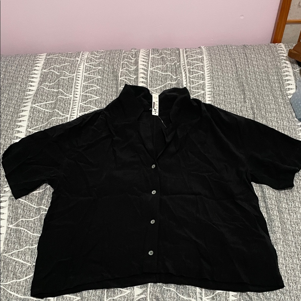 Madewell Black Button Down Shirt resort size large
